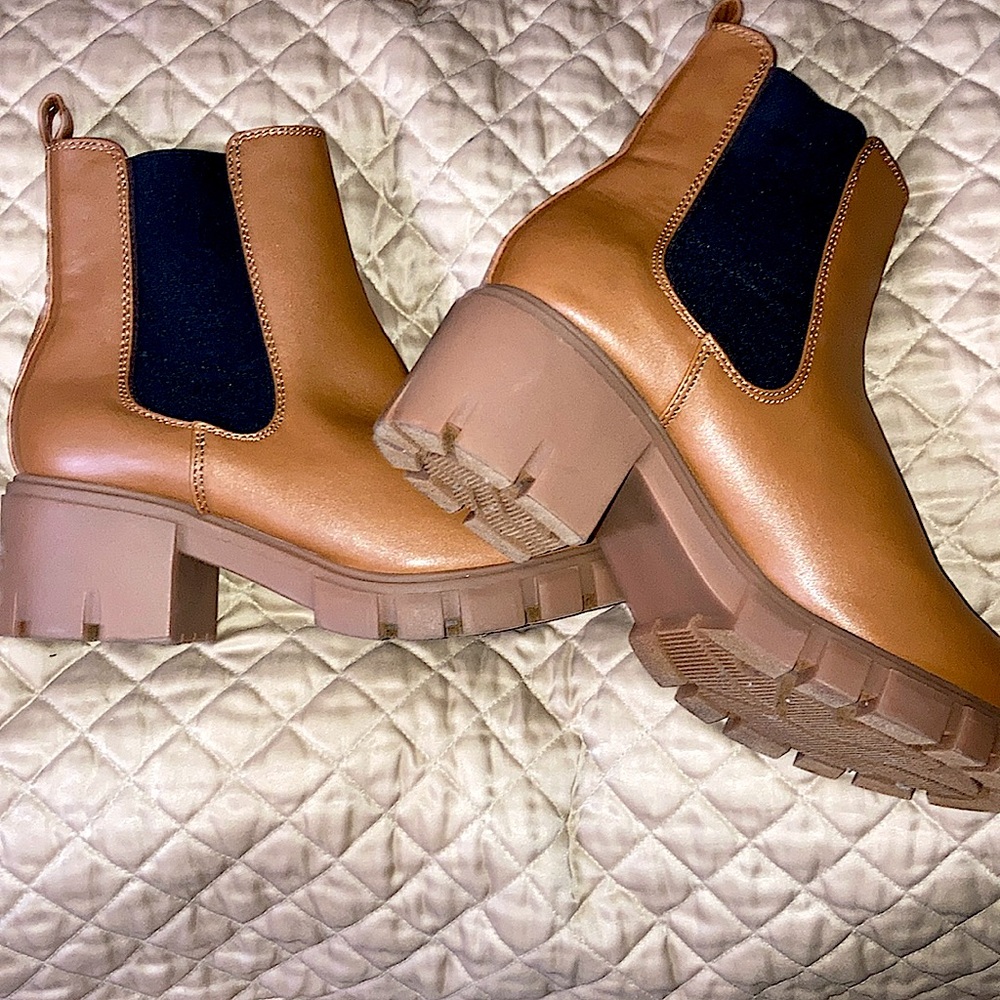 Steve Madden brown booties, size 7.5.